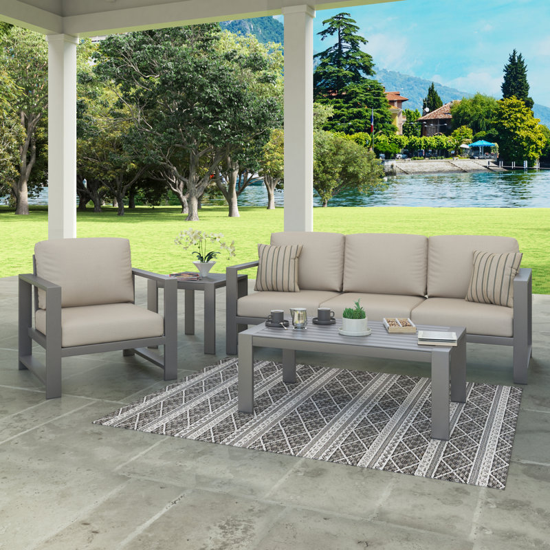 Birch Lane™ Dulcie 4 Person Outdoor Seating Group with Sunbrella